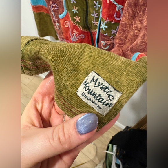 Mystic mountain hippie boho zip up sweater - Picture 5 of 5